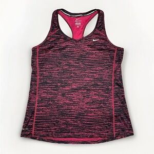 Nike DriFit Miler Running Tank Top Women’s Medium Pink Print Sleeveless T Shirt
